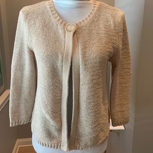 Tan/Khaki loose knit sweater/shrug/cardigan. Sz. M.
